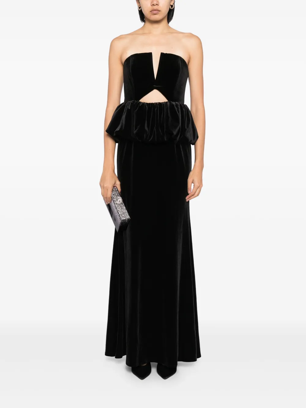 Self-Portrait - Velvet Peplum