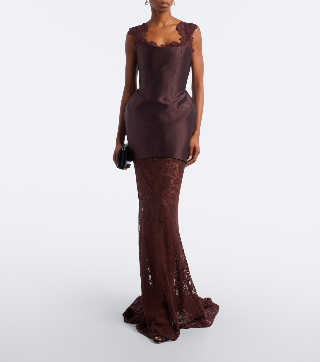 De La Vali - Hecate Lace and Twill Bustier Gown